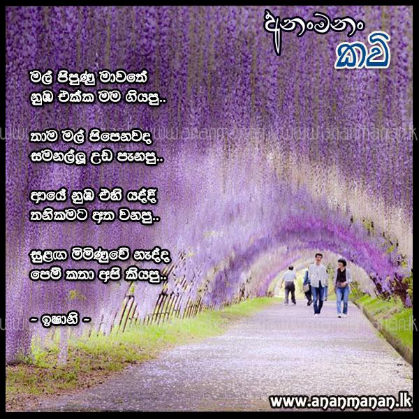 Sinhala Poem Mal Pipunu Mawathe by Ishani ~ Sinhala Kavi ~ Sinhala ...